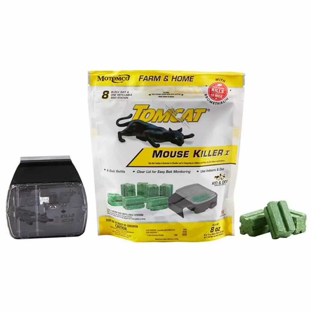 Tomcat Mouse Killer I Kid & Dog Resistant Refillable Station 3 Tomcat Mouse Killer I Kid & Dog Resistant Refillable Station