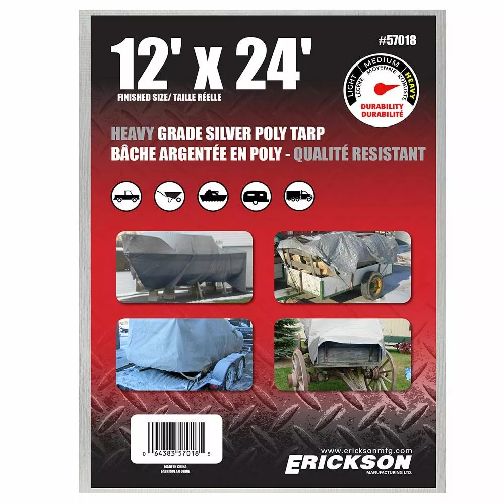 Erickson Heavy Duty Silver Poly Tarp 10 Erickson Heavy Duty Silver Poly Tarp - Image 8