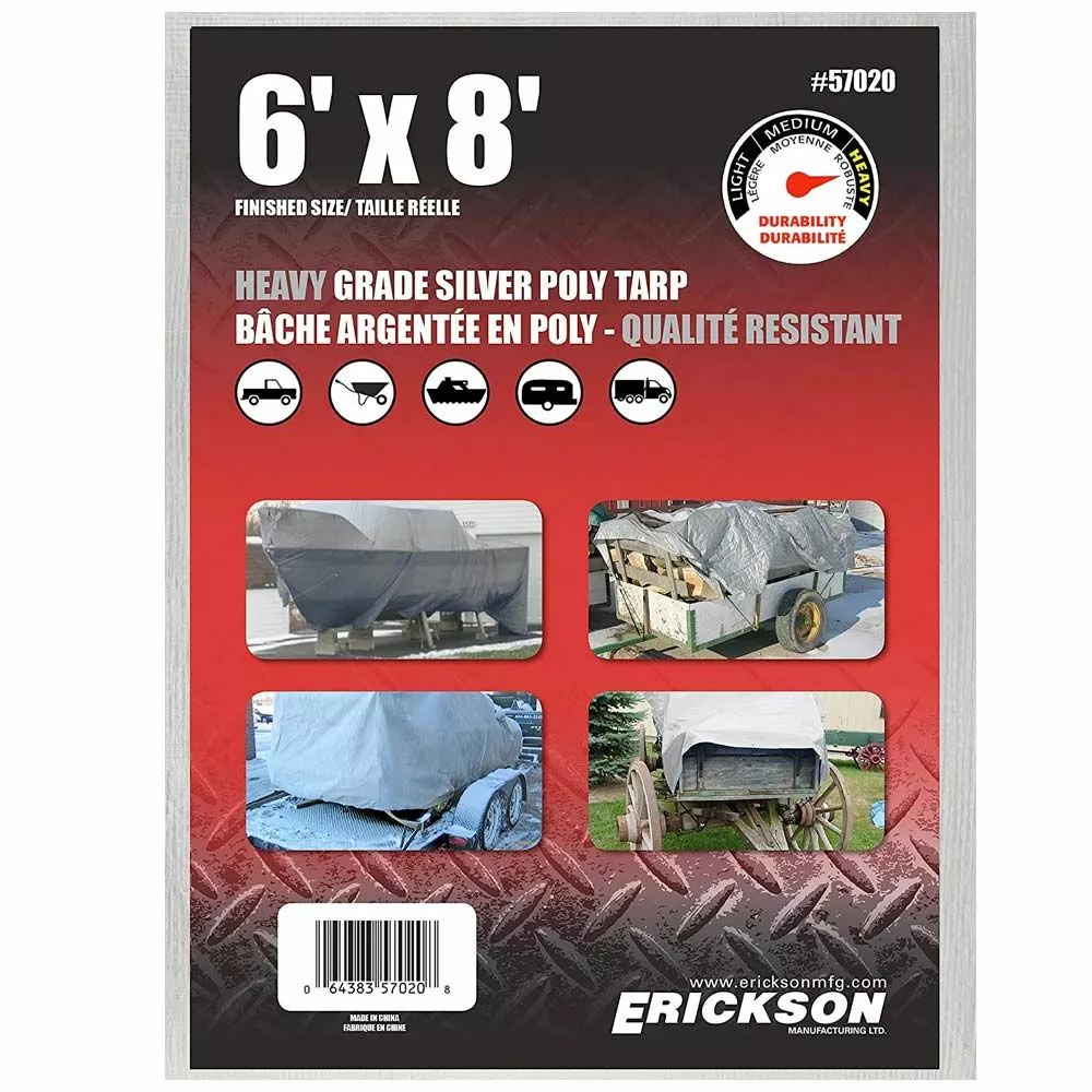 Erickson Heavy Duty Silver Poly Tarp 3 Erickson Heavy Duty Silver Poly Tarp