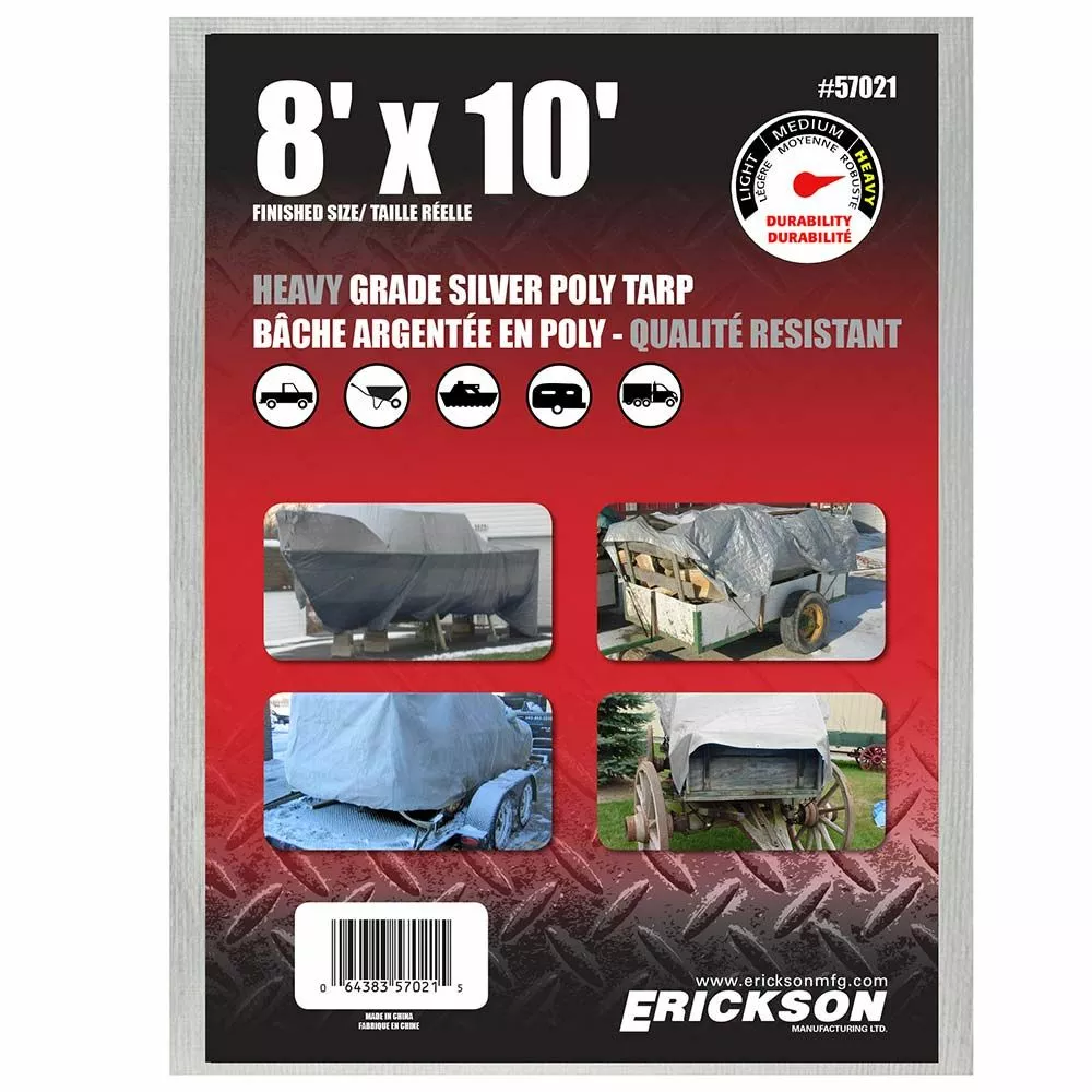 Erickson Heavy Duty Silver Poly Tarp 6 Erickson Heavy Duty Silver Poly Tarp - Image 4