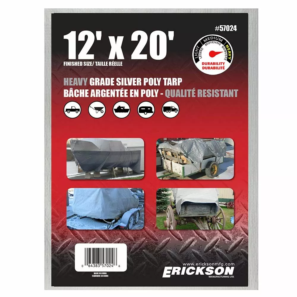 Erickson Heavy Duty Silver Poly Tarp 9 Erickson Heavy Duty Silver Poly Tarp - Image 7