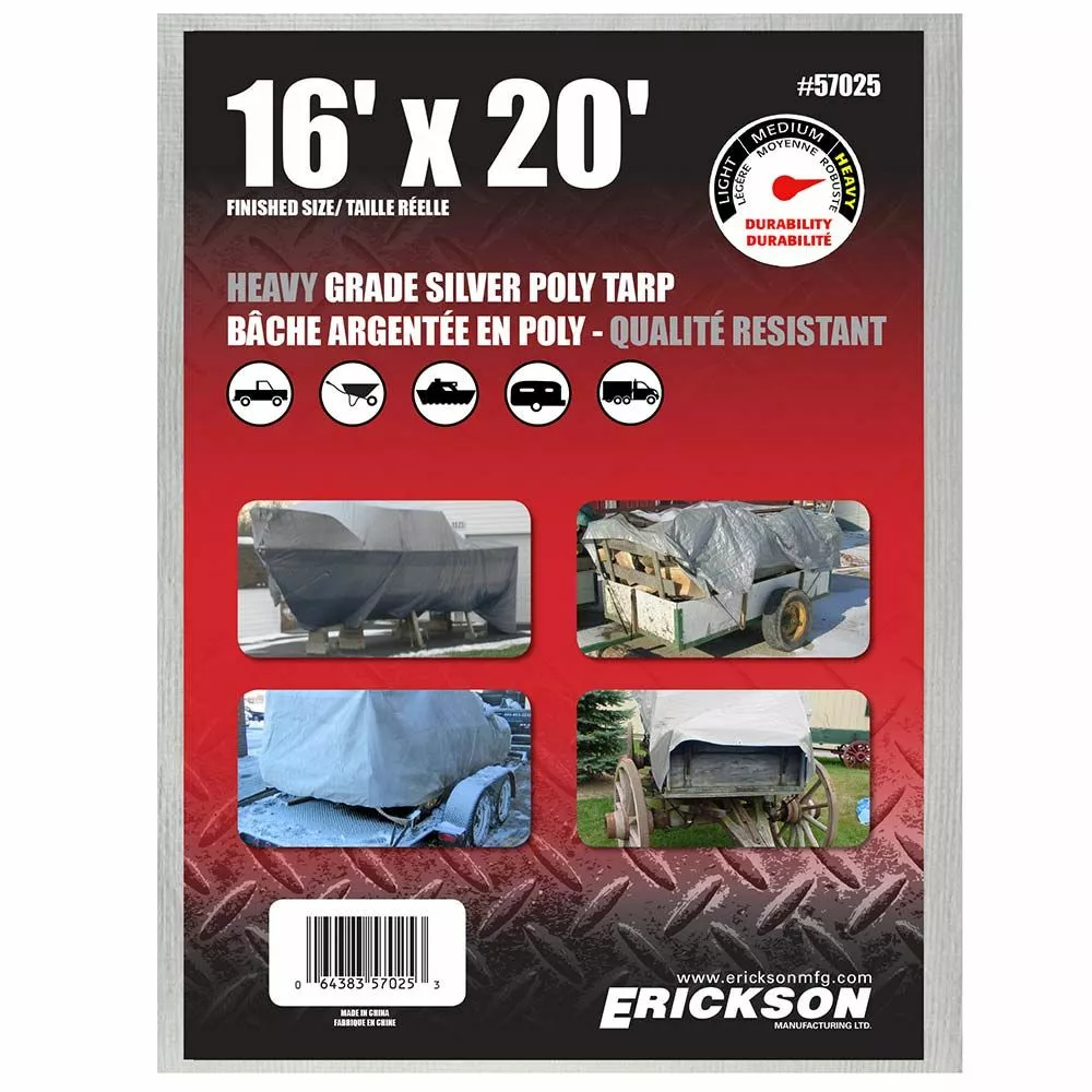 Erickson Heavy Duty Silver Poly Tarp 11 Erickson Heavy Duty Silver Poly Tarp - Image 9