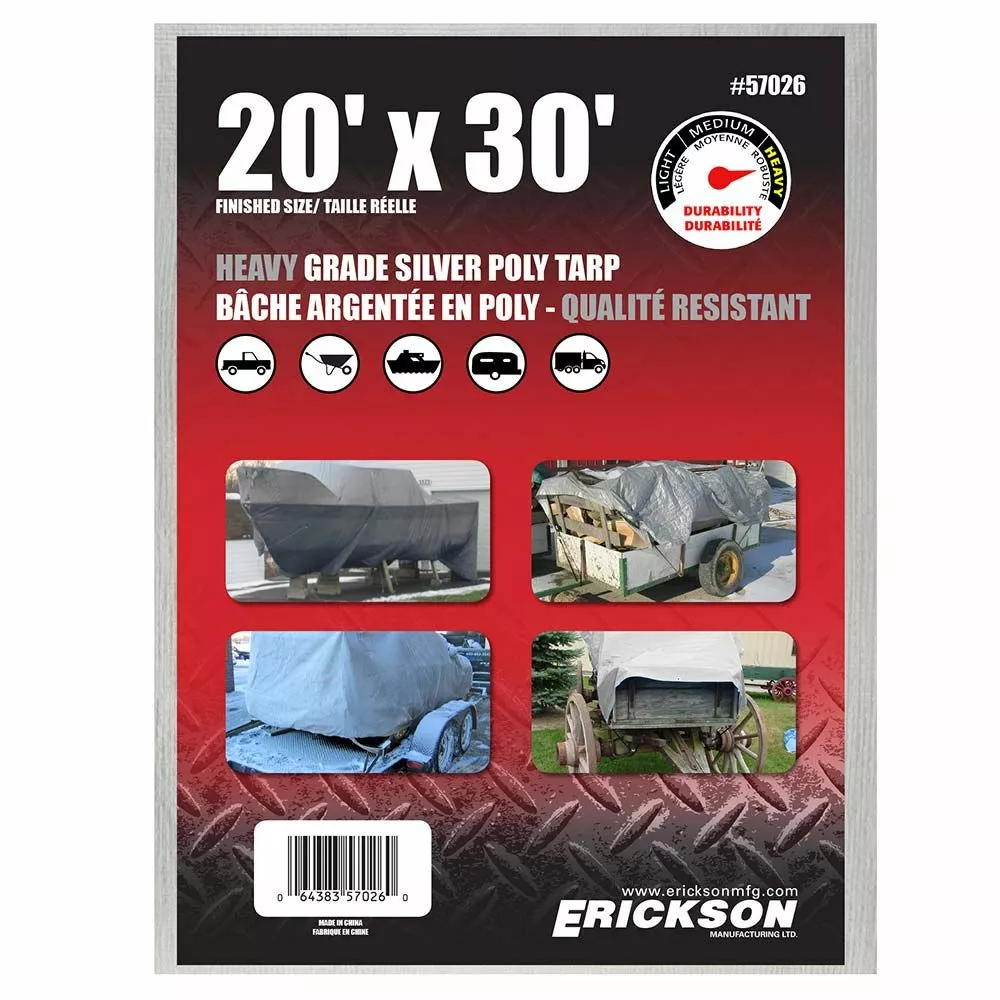 Erickson Heavy Duty Silver Poly Tarp 12 Erickson Heavy Duty Silver Poly Tarp - Image 10