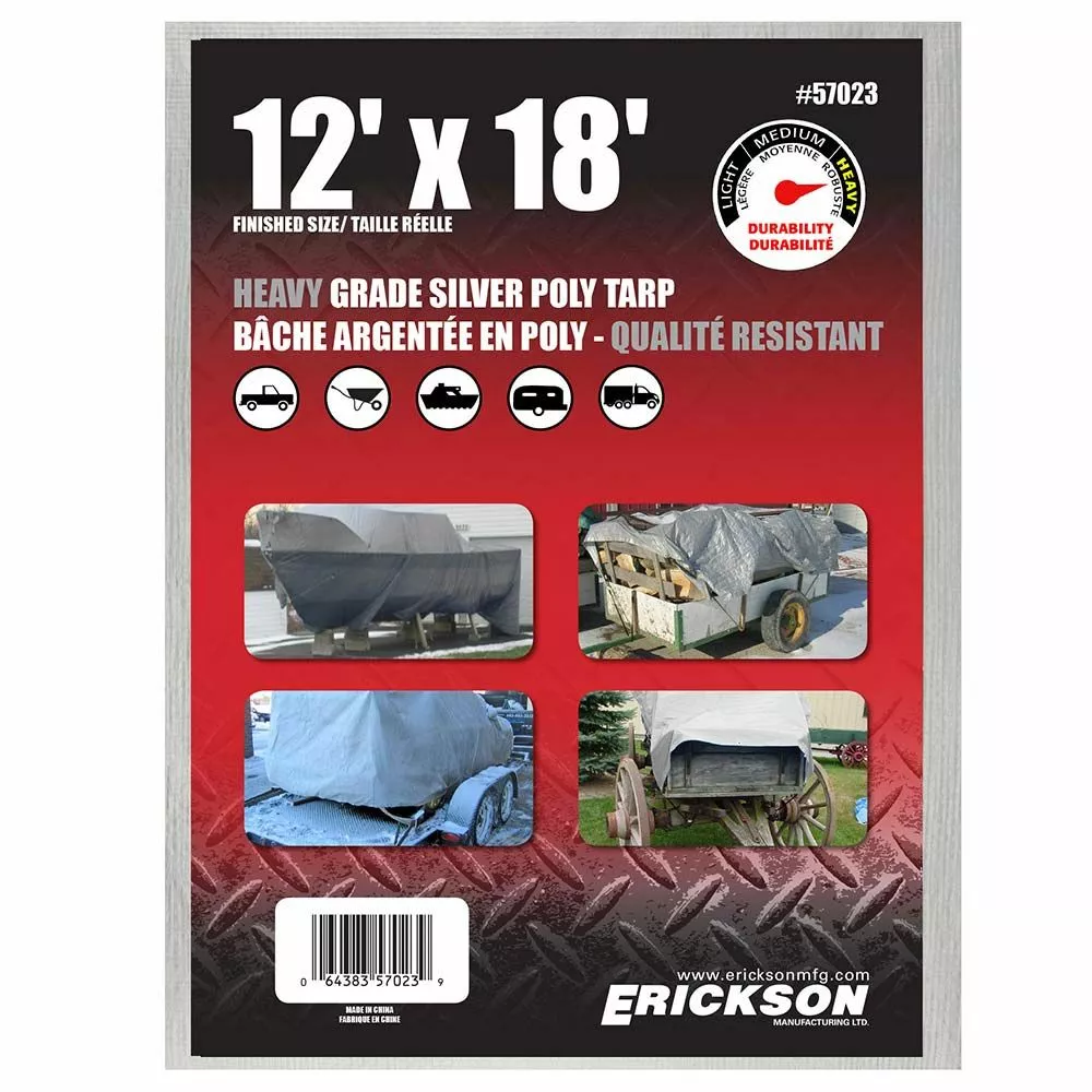 Erickson Heavy Duty Silver Poly Tarp 8 Erickson Heavy Duty Silver Poly Tarp - Image 6