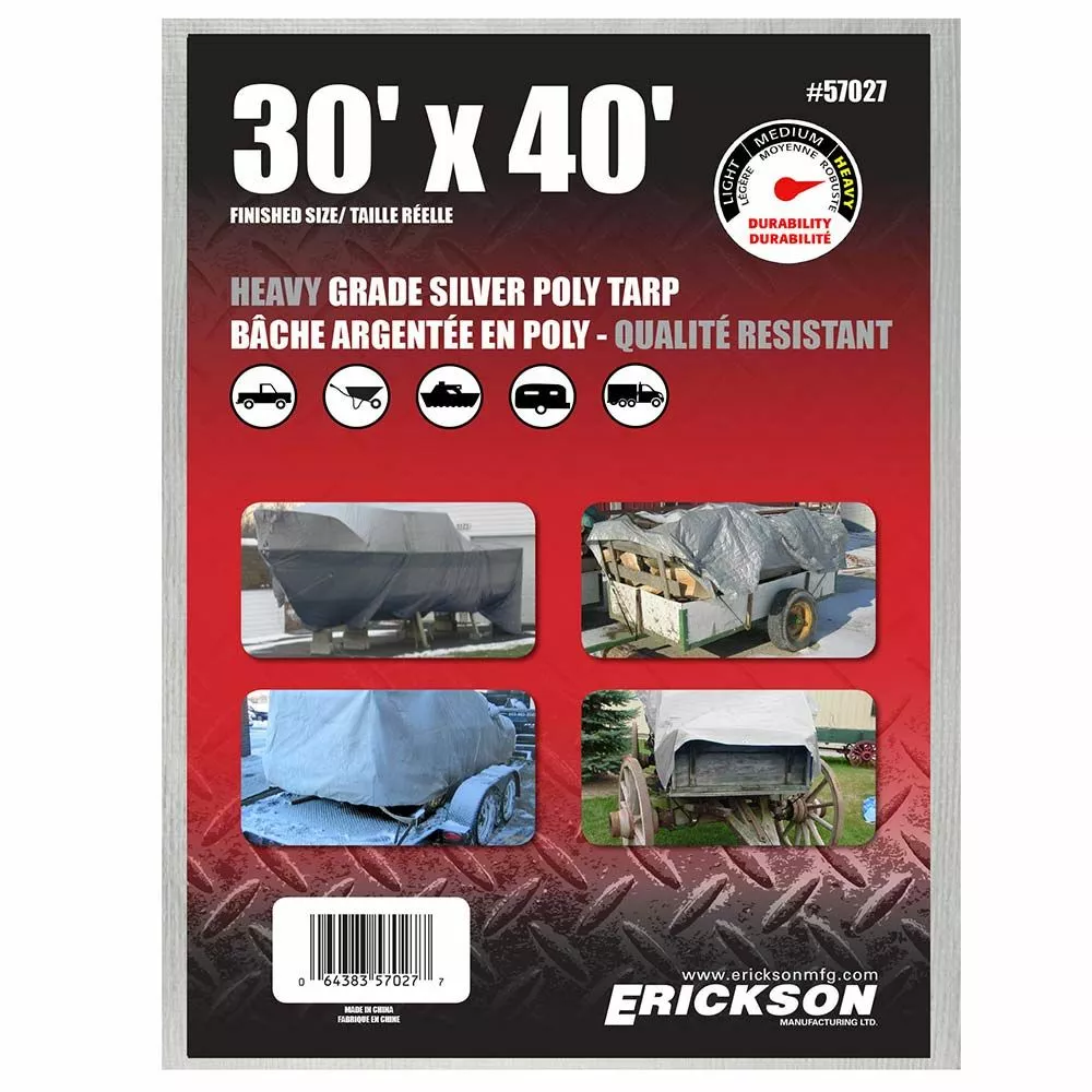 Erickson Heavy Duty Silver Poly Tarp 13 Erickson Heavy Duty Silver Poly Tarp - Image 11